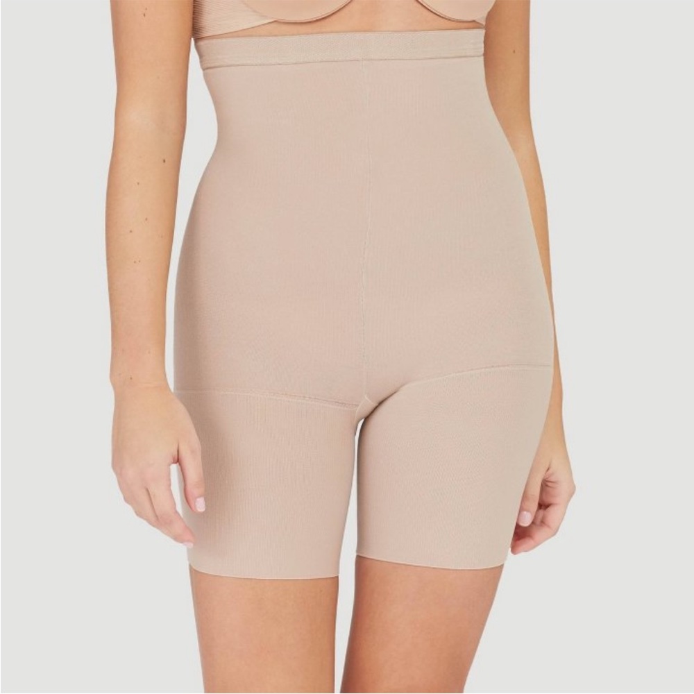 Assets by Spanx High Waist Mid Thigh Super Control Shaper New Size 4 Tan Nude